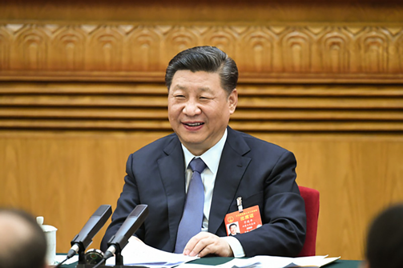 2019年3月5日，習(xí)近平總書記參加十三屆全國人大二次會(huì)議內(nèi)蒙古代表團(tuán)的審議。